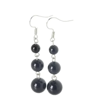 Aretes en plata con Obsidiana