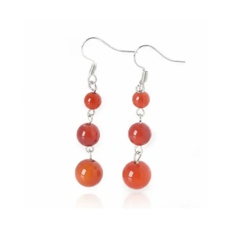 Aretes en plata con Cornalina