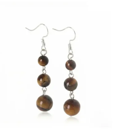 Aretes en plata con Ojo de Tigre