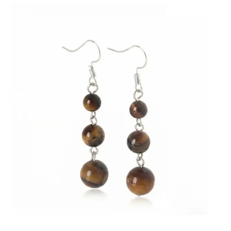 Aretes en plata con Ojo de Tigre