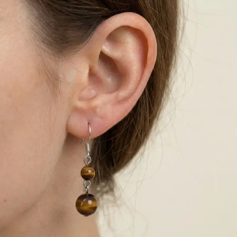 Aretes en plata con Ojo de Tigre - Image 2
