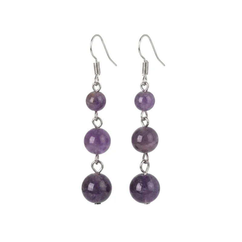 Aretes en plata con Amatista