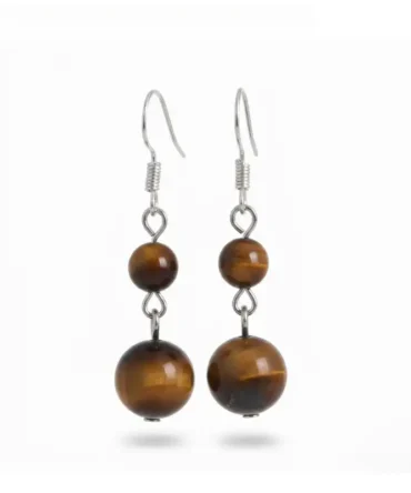Aretes en plata con Ojo de Tigre