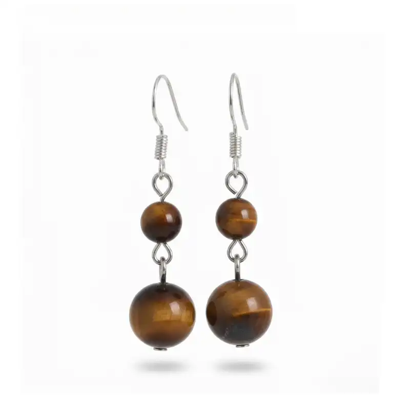 Aretes en plata con Ojo de Tigre