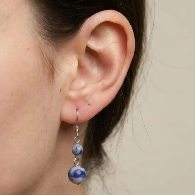Aretes en plata con Sodalita - Image 2