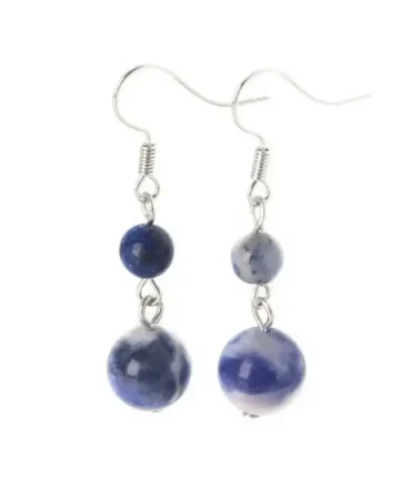 Aretes en plata con Sodalita