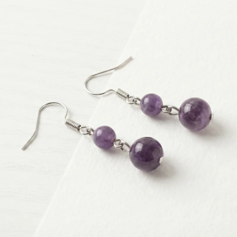Aretes en plata con Amatista - Image 3