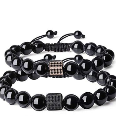 Pulseras Para Pareja Turmalina Separador Rodio