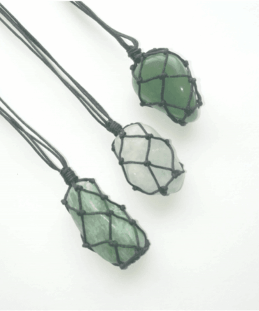 Collar Aguamarina macramé