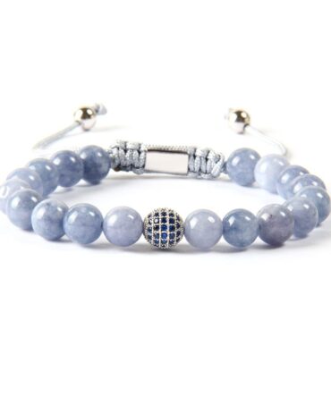 Pulsera Aguamarina con separador Rodio