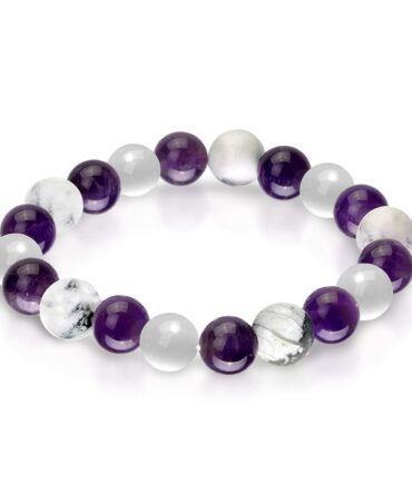 Pulsera Amatista Howlita Selenita