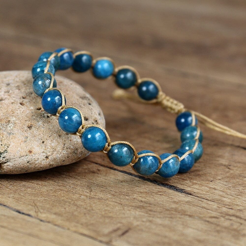 Pulsera Apatita Hilo Dorado