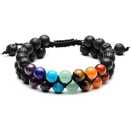 Pulsera 7 Chakras Volcánica 8mm Doble