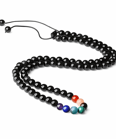 Collar 7chakras Obsidiana Negra