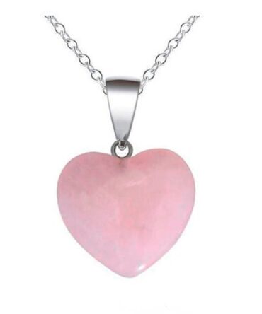 Collar Corazón Cuarzo Rosa