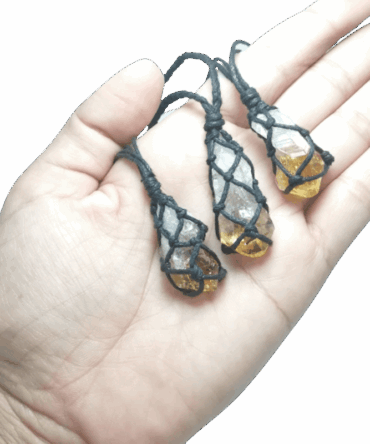 Collar Cuarzo Citrino macramé