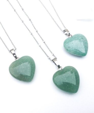 Collar Corazón Jade Verde
