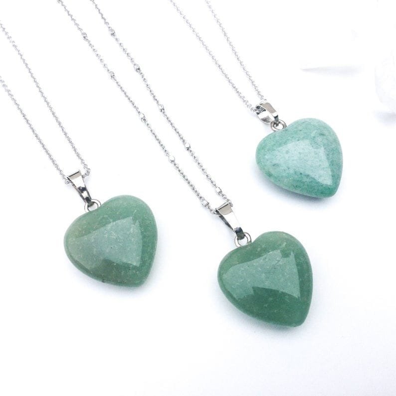 Collar Corazón Jade Verde