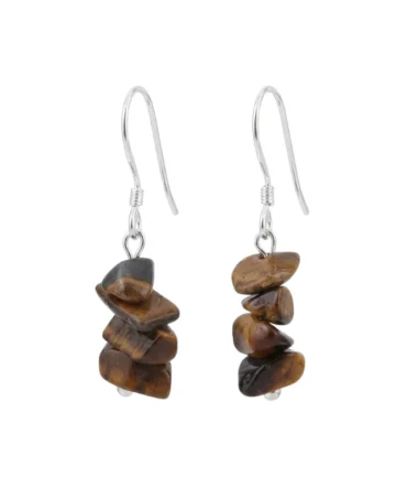 Aretes en plata con Ojo de Tigre chips
