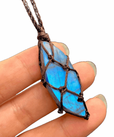 Collar Labradorita Macrame Colgante