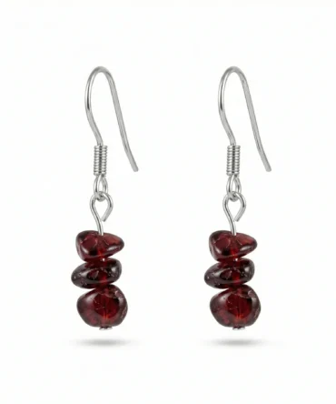 Aretes en plata con Granate chips