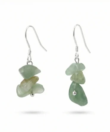 Aretes en plata con Aventurina chips