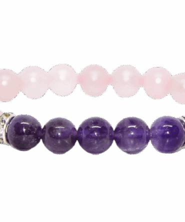 Pulsera Cuarzo Rosa Y Amatista